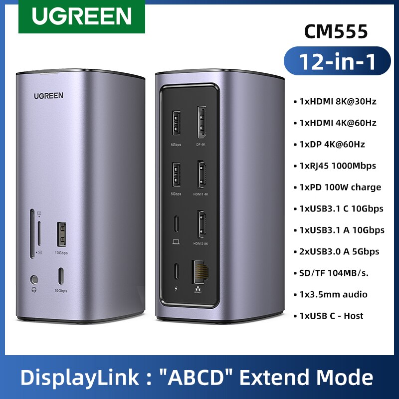 UGREEN-ŷ ̼, 12 IN 1 USB C to 8K HDMI Di..